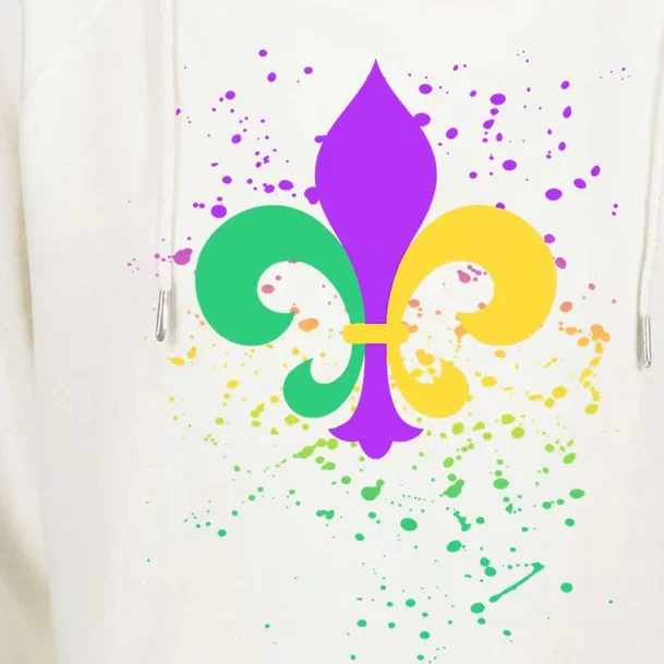 Mardi Gras Fleurgiftdegiftlis Paint Splatter Gift Womens Funnel Neck Pullover Hood