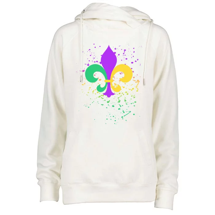 Mardi Gras Fleurgiftdegiftlis Paint Splatter Gift Womens Funnel Neck Pullover Hood