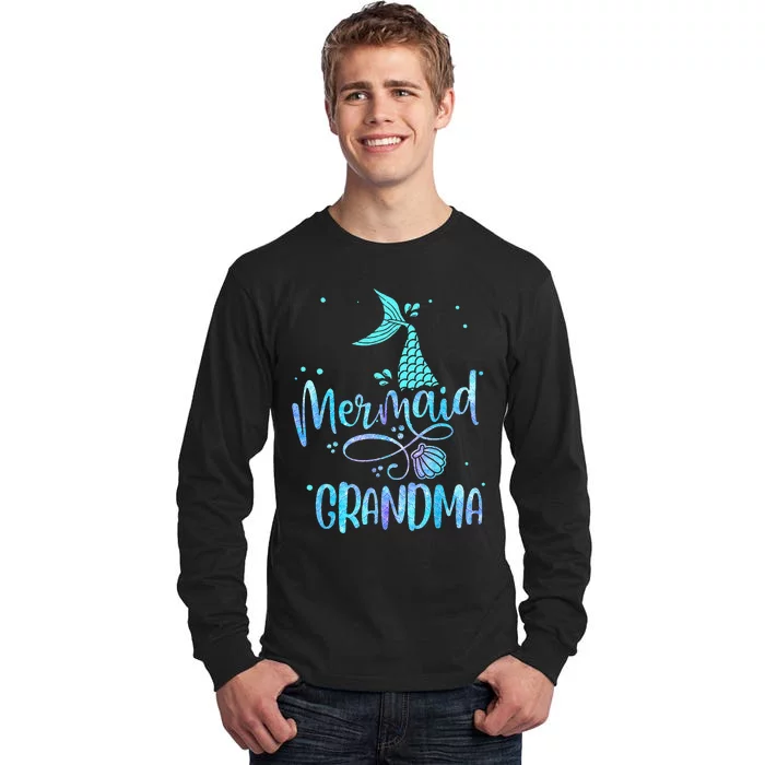 Mermaid Grandma Funny Women Family Matching Party Squad Tall Long Sleeve T-Shirt