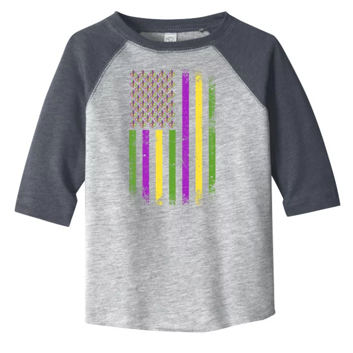 Mardi Gras Festive USA Flag Toddler Fine Jersey T-Shirt