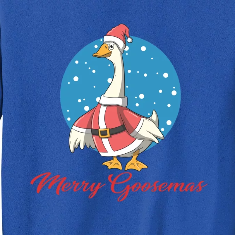 Merry Goosemas Funny Xmas Pun Santa Goose Lover Christmas Cool Gift Tall Sweatshirt