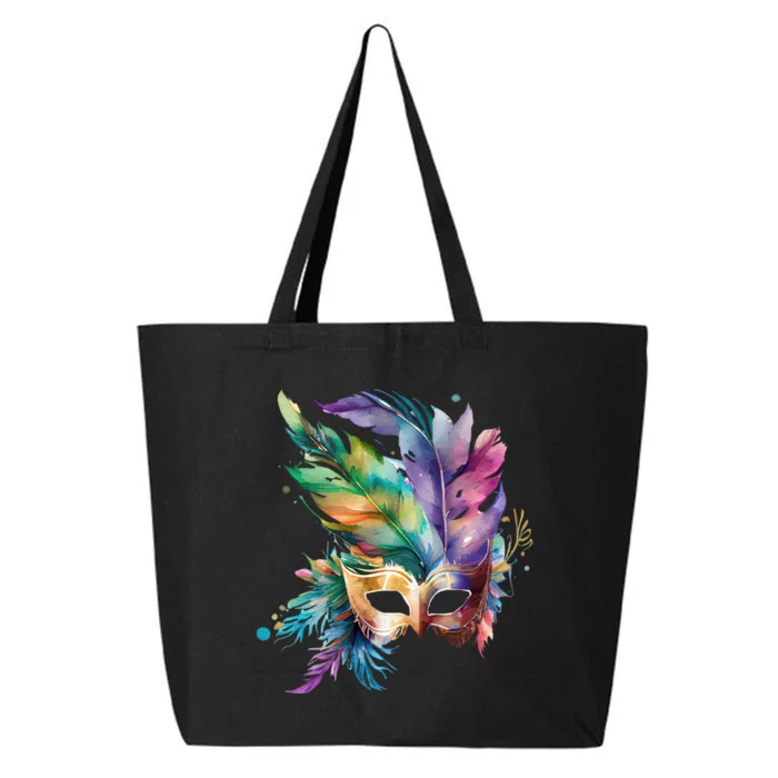 Mardi Gras Feather Mask Watercolor 25L Jumbo Tote