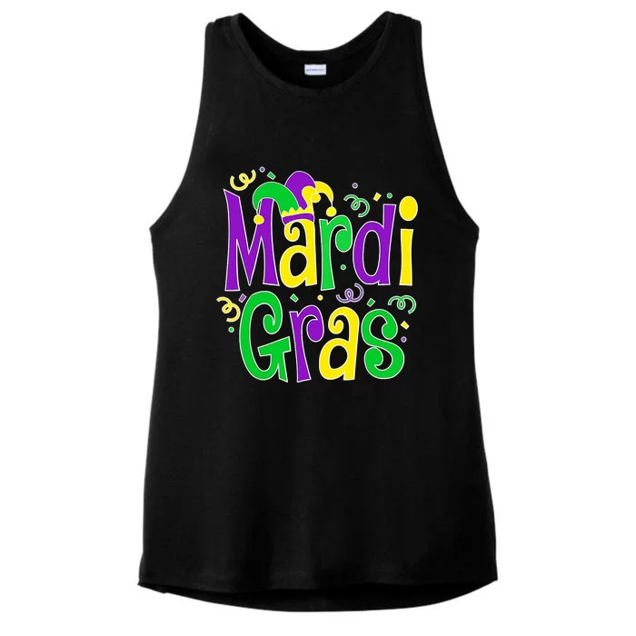 Mardi Gras Funny Mardi Gras Party Ladies Tri-Blend Wicking Tank