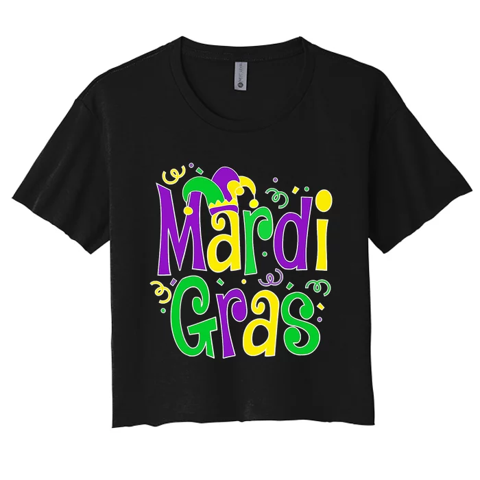 Mardi Gras Funny Mardi Gras Party Women's Crop Top Tee