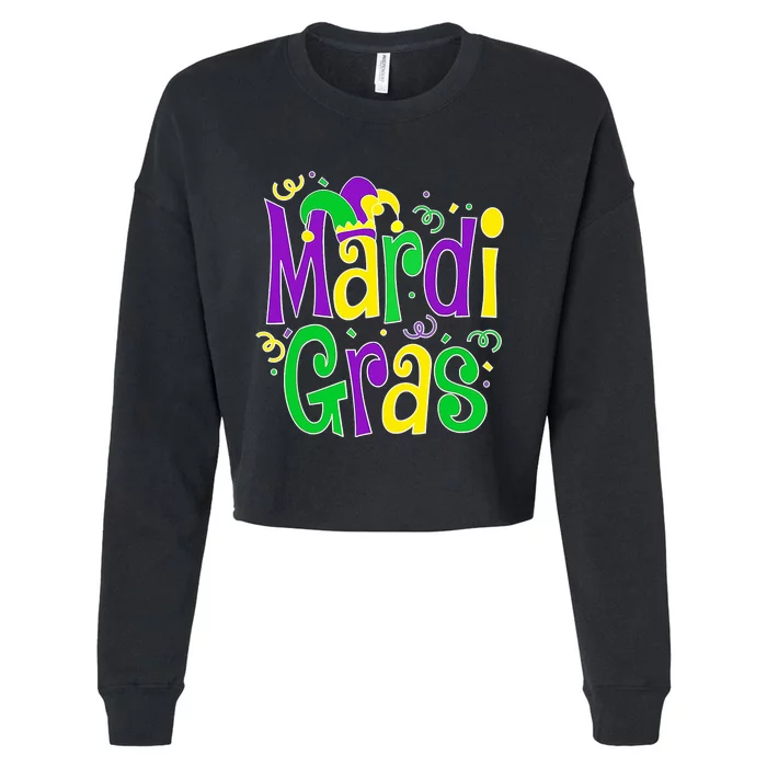 Mardi Gras Funny Mardi Gras Party Cropped Pullover Crew