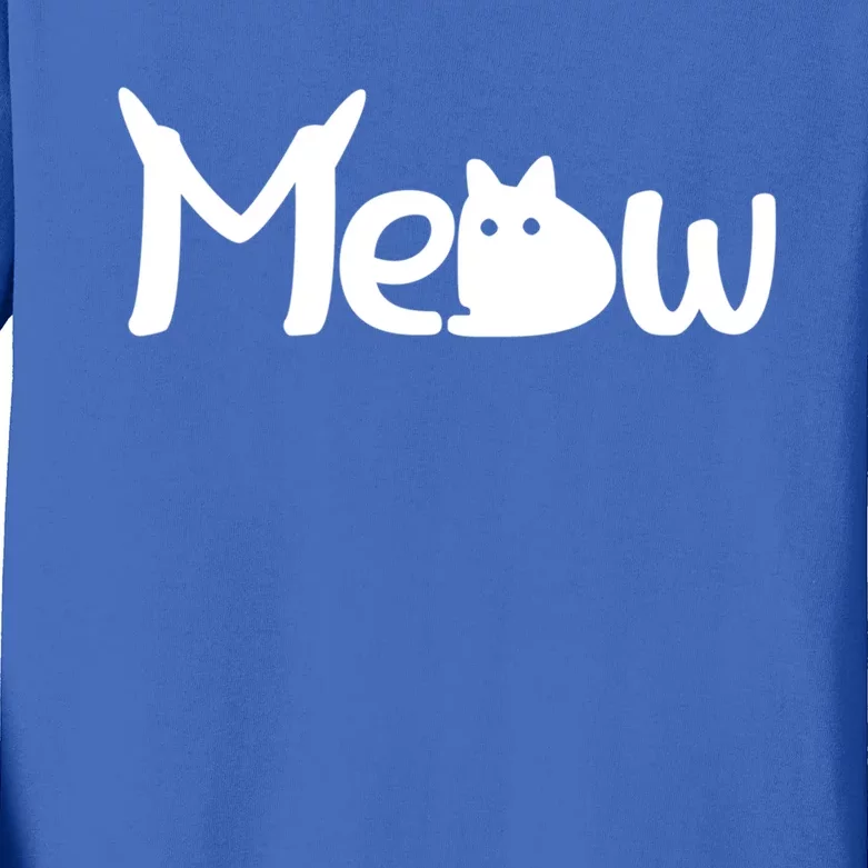 Meow Gift Funny Design For Cat Kitty Kitten Paw Lover Cool Gift Kids Long Sleeve Shirt