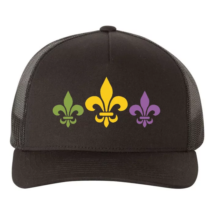 Mardi Gras Fleur Funny Cute Retro Mardi Gras Festival Fleur Yupoong Adult 5-Panel Trucker Hat