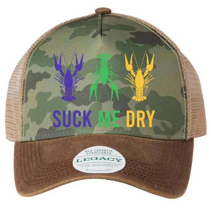 Mardi Gras Funny Suck Me Dry Crawfish Carnival Party Legacy Tie Dye Trucker Hat