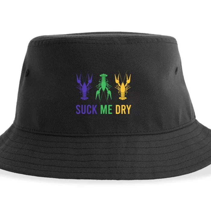 Mardi Gras Funny Suck Me Dry Crawfish Carnival Party Sustainable Bucket Hat