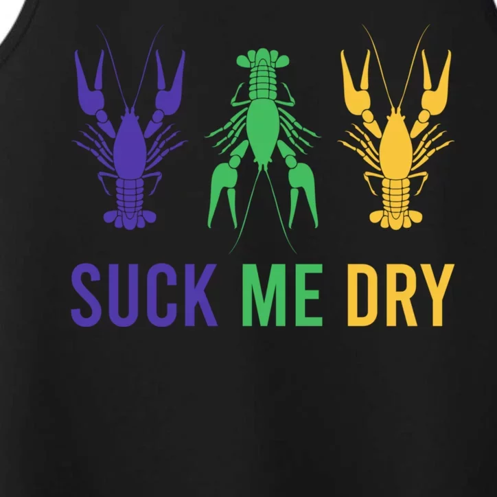 Mardi Gras Funny Suck Me Dry Crawfish Carnival Party Performance Tank