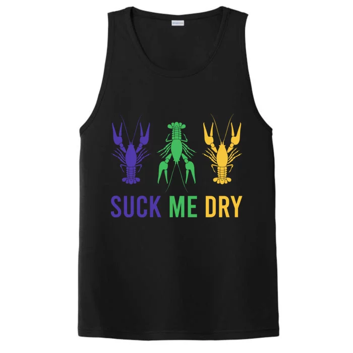 Mardi Gras Funny Suck Me Dry Crawfish Carnival Party Performance Tank