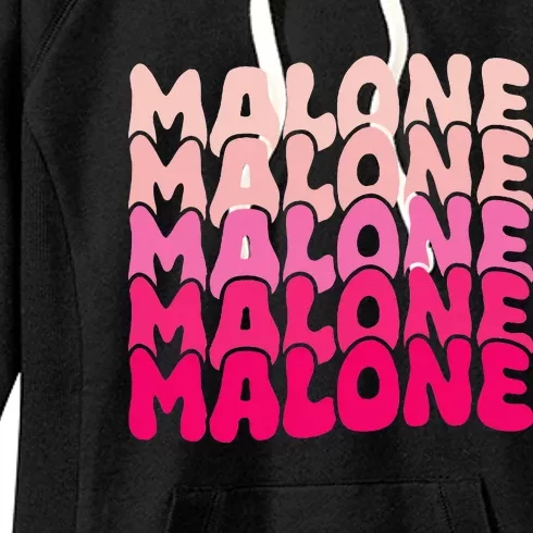 Malone Girl First Name Boy Personalized Groovy Women's Fleece Hoodie