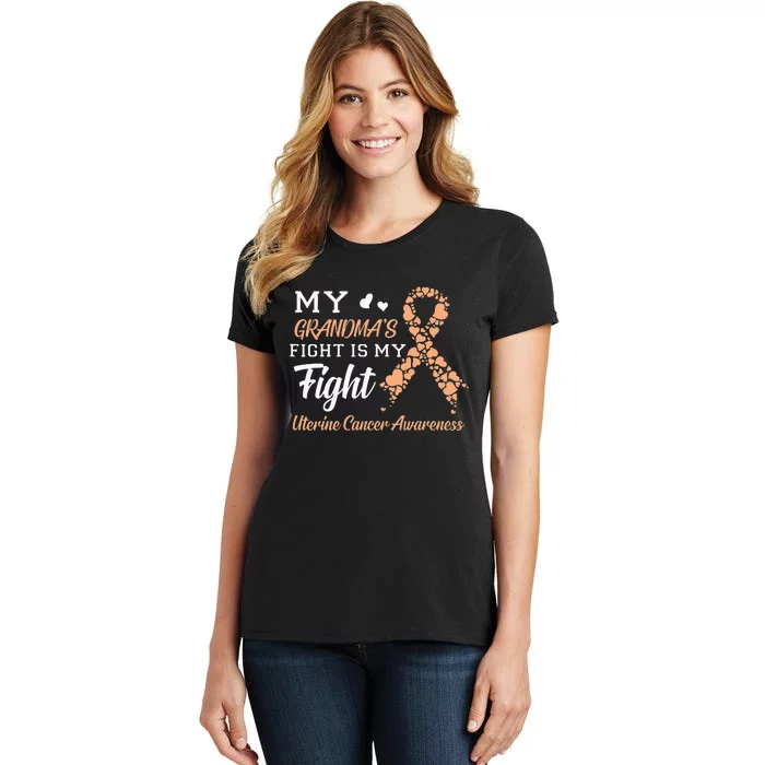 My Grandmas Fight Is My Fight Uterine Cancer Awareness Women's T-Shirt