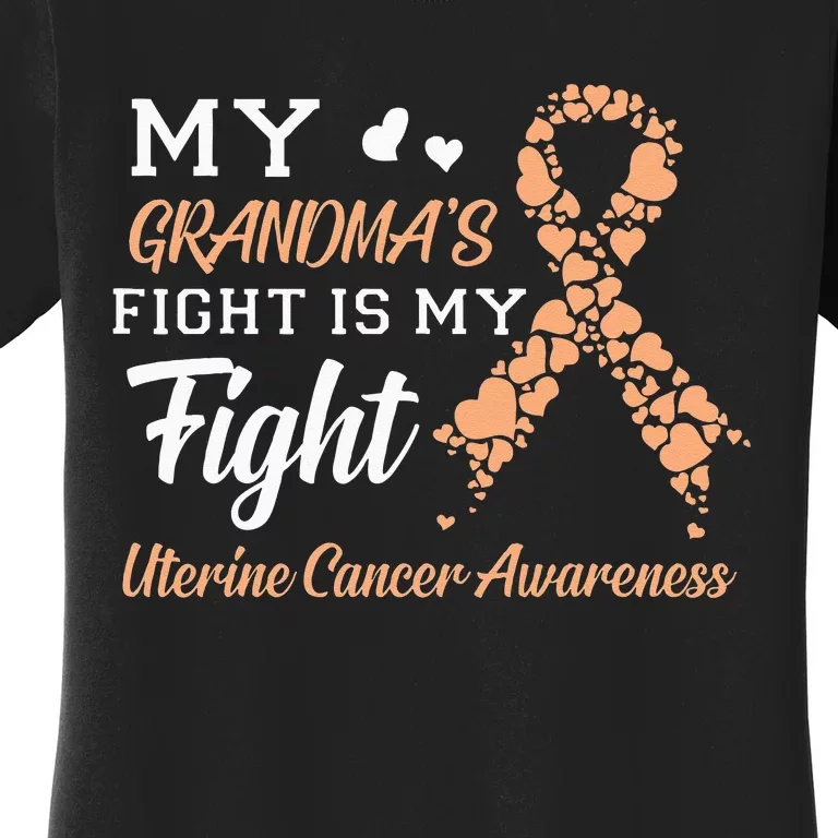 My Grandmas Fight Is My Fight Uterine Cancer Awareness Women's T-Shirt