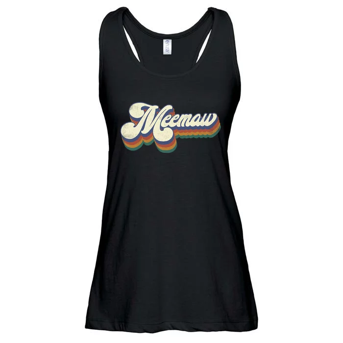 Meemaw Gifts For Grandma Retro Vintage Mothers Day Meemaw Ladies Essential Flowy Tank