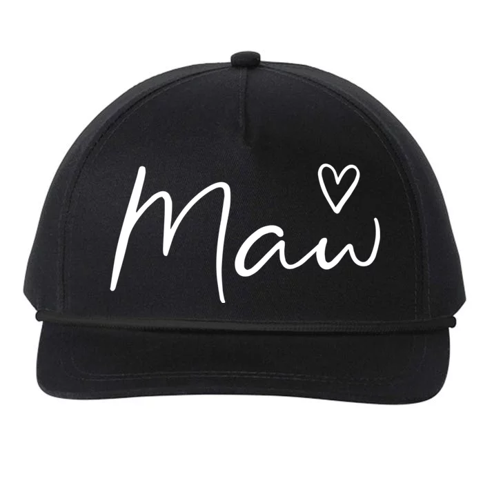 Maw Gifts For Women Grandma Heart MotherS Day Maw Snapback Five-Panel Rope Hat