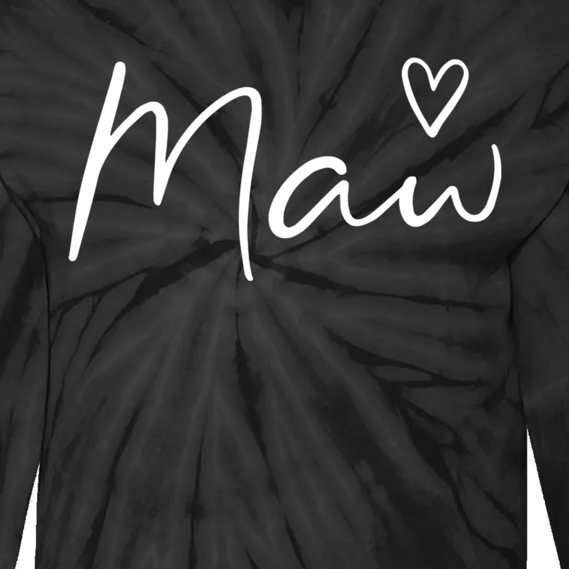 Maw Gifts For Women Grandma Heart MotherS Day Maw Tie-Dye Long Sleeve Shirt