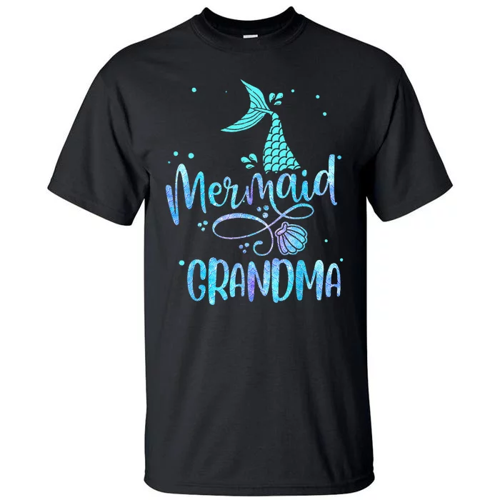 Mermaid Grandma Funny Women Family Matching Party Squad Tall T-Shirt