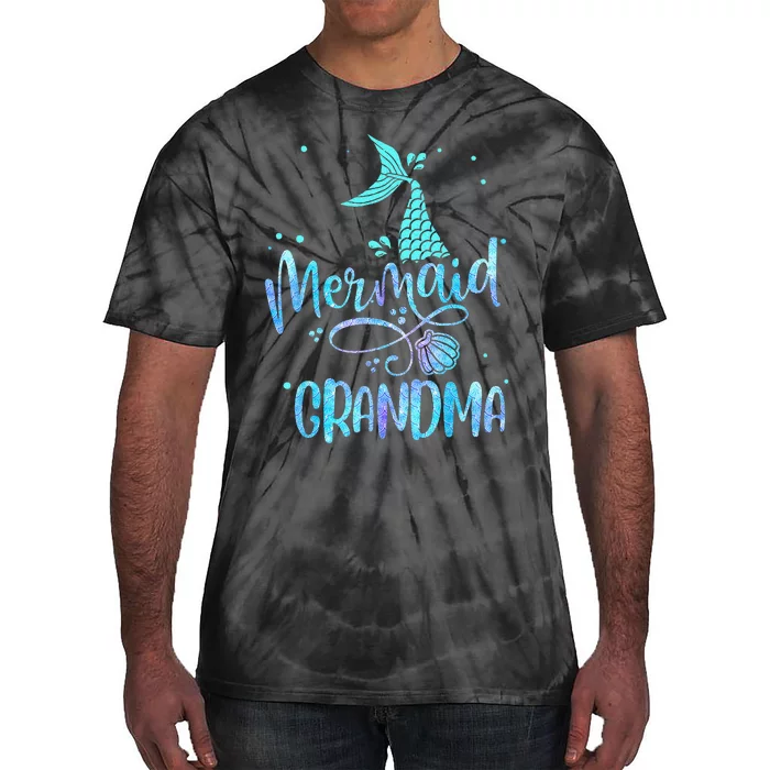 Mermaid Grandma Funny Women Family Matching Party Squad Tie-Dye T-Shirt