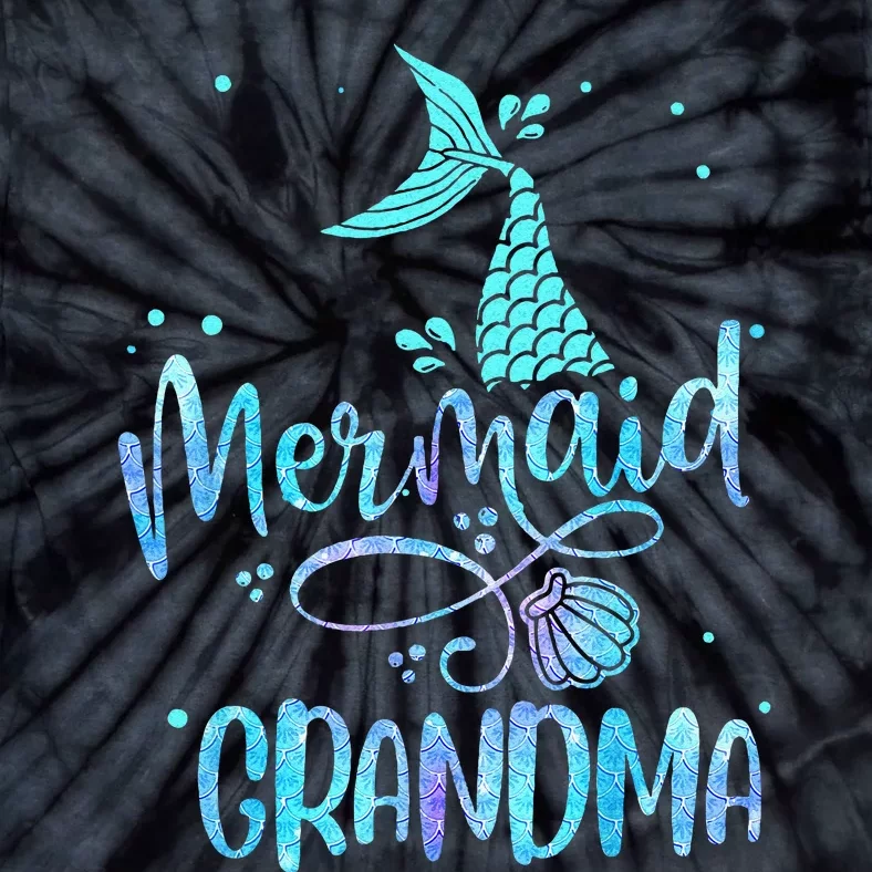 Mermaid Grandma Funny Women Family Matching Party Squad Tie-Dye T-Shirt