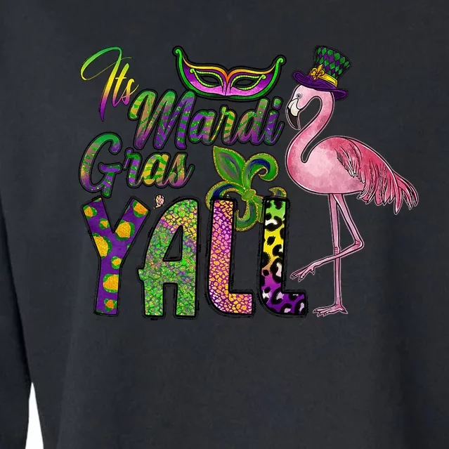 Mardi Gras Flamingo Carnival Costume Gift Cropped Pullover Crew