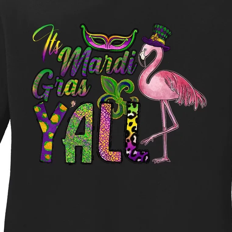 Mardi Gras Flamingo Carnival Costume Gift Ladies Long Sleeve Shirt