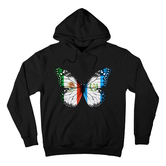 Mexican Guatemalan Flag Butterfly Tall Hoodie