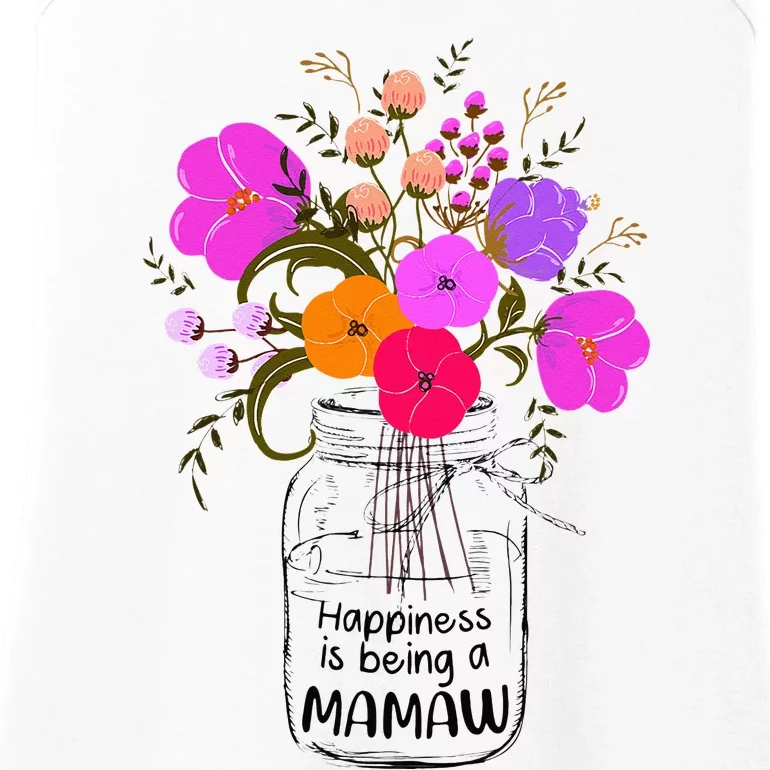 Mom Grandma Floral Gift Happiness Is Being A Mamaw Ladies Essential Tank