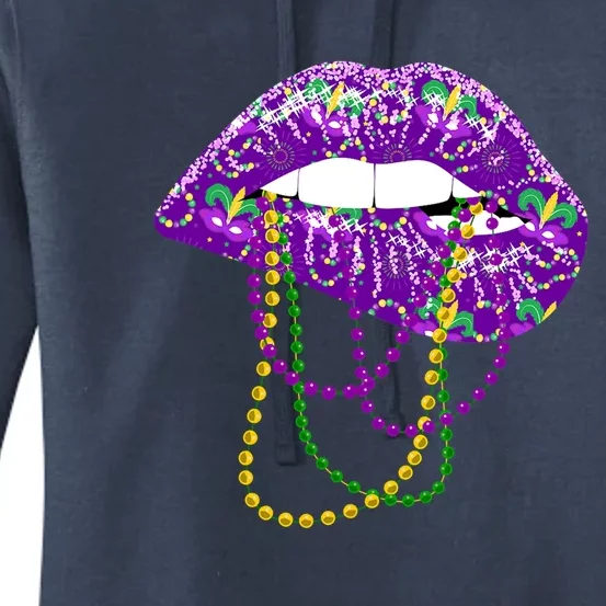 Mardi Gras Funny Gift Lips Queen Carnival Costume Gift Women's Pullover Hoodie