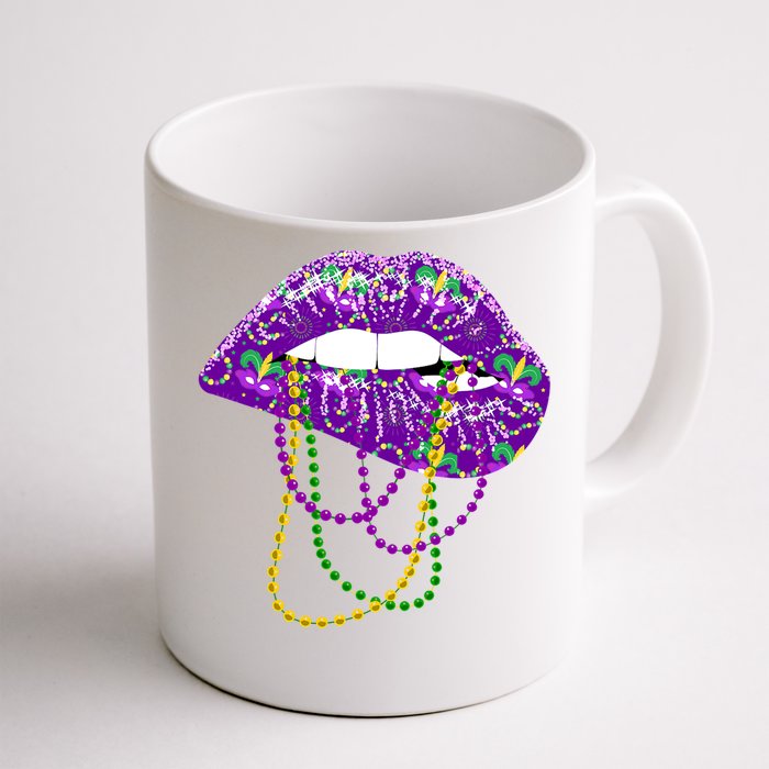 Mardi Gras Funny Gift Lips Queen Carnival Costume Gift Front & Back Coffee Mug