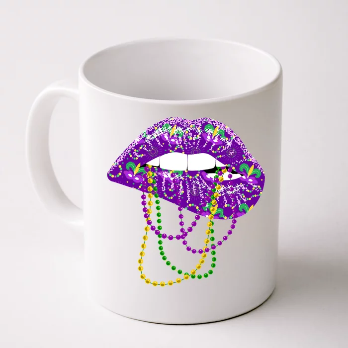 Mardi Gras Funny Gift Lips Queen Carnival Costume Gift Front & Back Coffee Mug