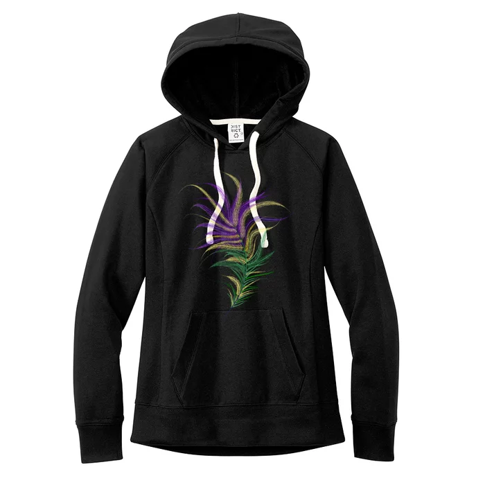 Mardi Gras Festive Feather Women's Fleece Hoodie