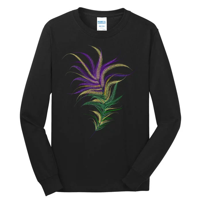 Mardi Gras Festive Feather Tall Long Sleeve T-Shirt