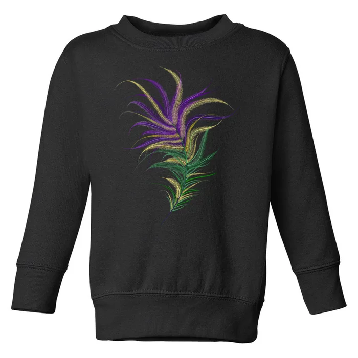 Mardi Gras Festive Feather Toddler Sweatshirt