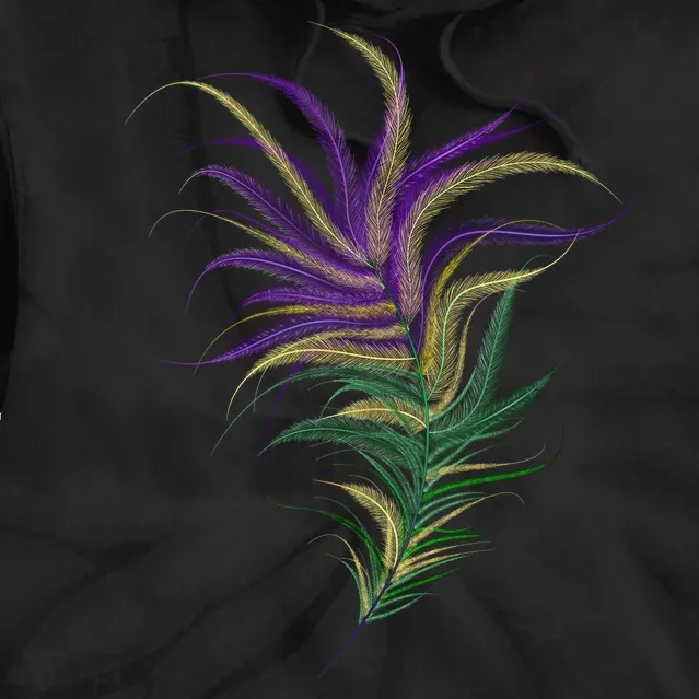 Mardi Gras Festive Feather Tie Dye Hoodie