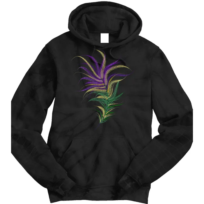 Mardi Gras Festive Feather Tie Dye Hoodie