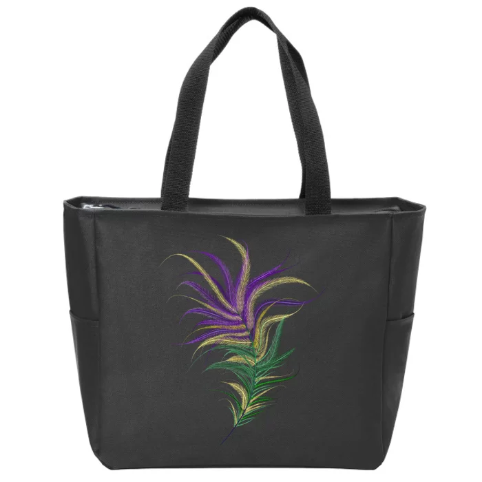 Mardi Gras Festive Feather Zip Tote Bag