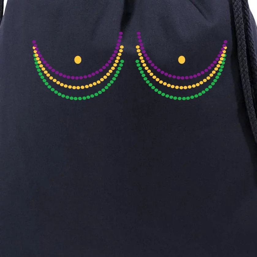 Mardi Gras Funny Beads Boobs Drawstring Bag