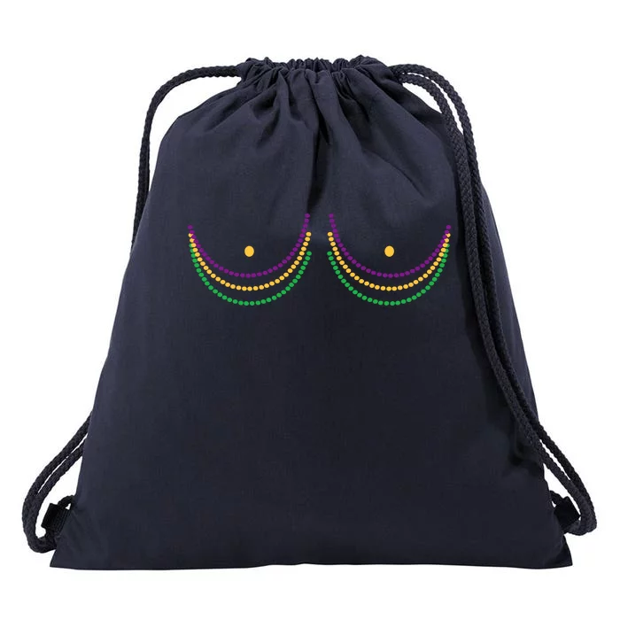 Mardi Gras Funny Beads Boobs Drawstring Bag