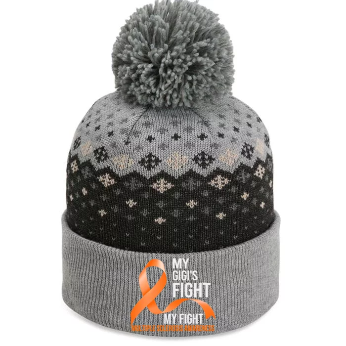 My Gigi's Fight My Fight Multiple Sclerosis Ms Warrior Gift The Baniff Cuffed Pom Beanie