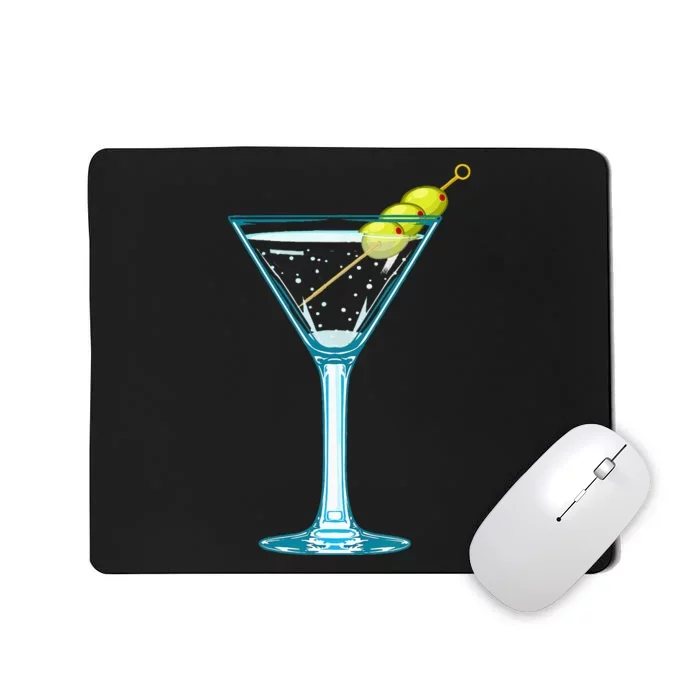 Martini Glass Green Olives Bartender Vodka Drink Mousepad