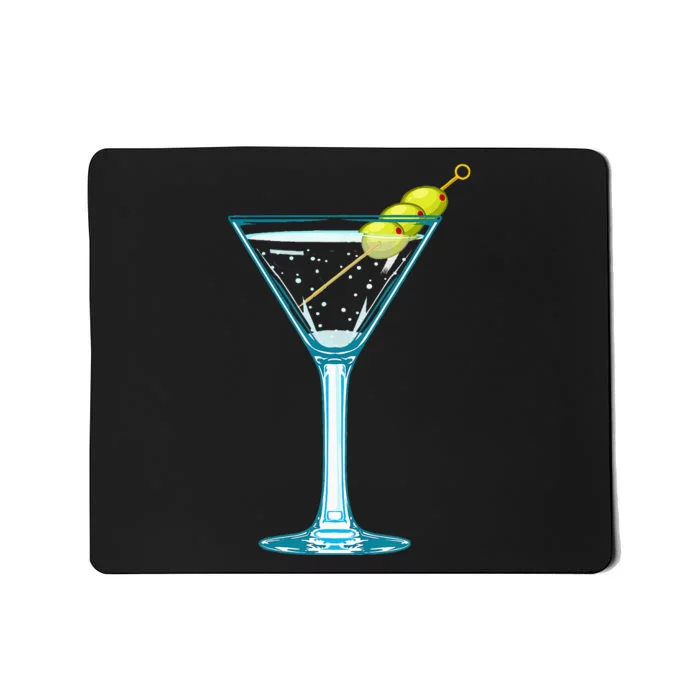 Martini Glass Green Olives Bartender Vodka Drink Mousepad