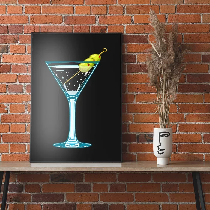 Martini Glass Green Olives Bartender Vodka Drink Poster