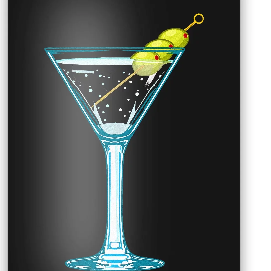 Martini Glass Green Olives Bartender Vodka Drink Poster