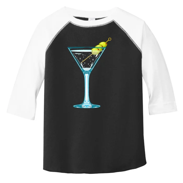 Martini Glass Green Olives Bartender Vodka Drink Toddler Fine Jersey T-Shirt