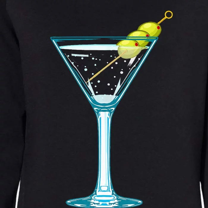 Martini Glass Green Olives Bartender Vodka Drink Womens California Wash Sweatshirt