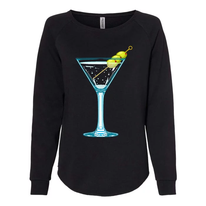 Martini Glass Green Olives Bartender Vodka Drink Womens California Wash Sweatshirt