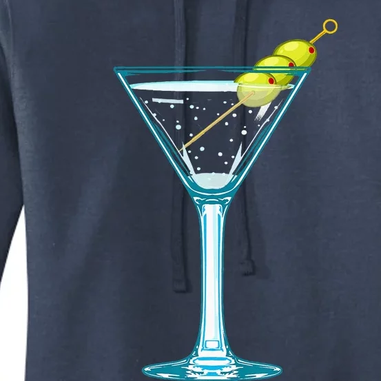 Martini Glass Green Olives Bartender Vodka Drink Women's Pullover Hoodie