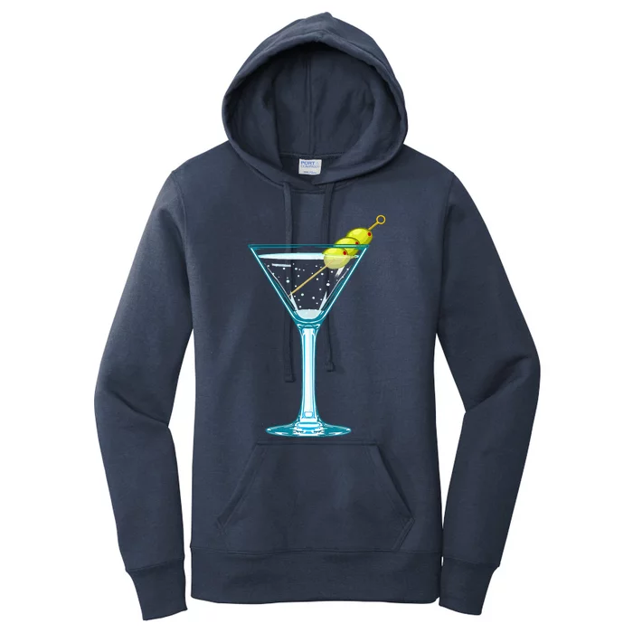 Martini Glass Green Olives Bartender Vodka Drink Women's Pullover Hoodie