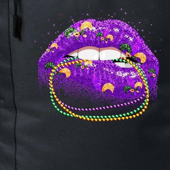 Mardi Gras Glitter Lips And Beads Daily Commute Backpack